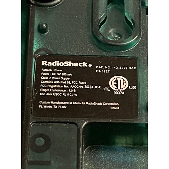 Vintage Radio Shack See-Through Green Telephone Fashion Phone 43-3227 Tested - Picture 5 of 5